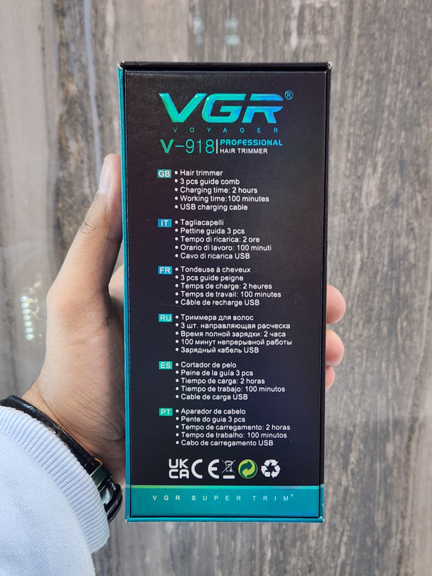 ماشین اصلاح موی سر و صورت شارژی وی جی ار مدل V-918